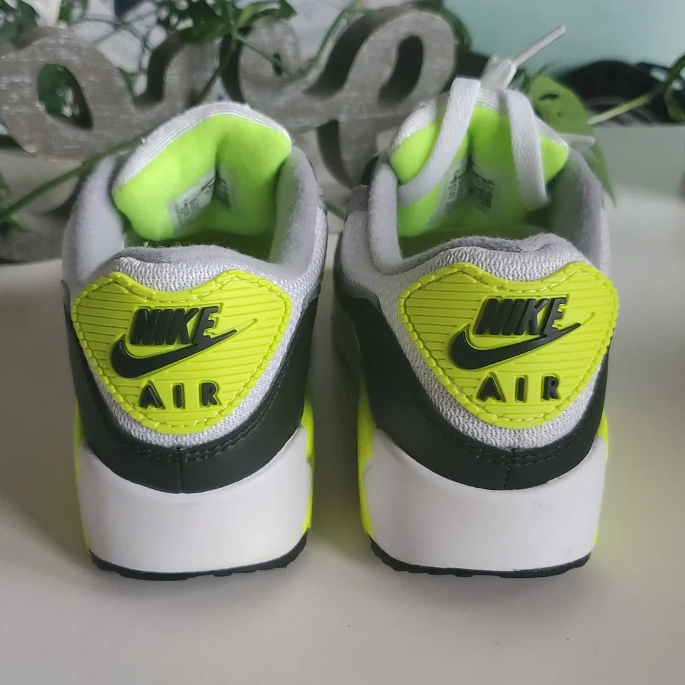 Nike Air Max White and Neon Yellow Sneakers - Picture 5 of 8